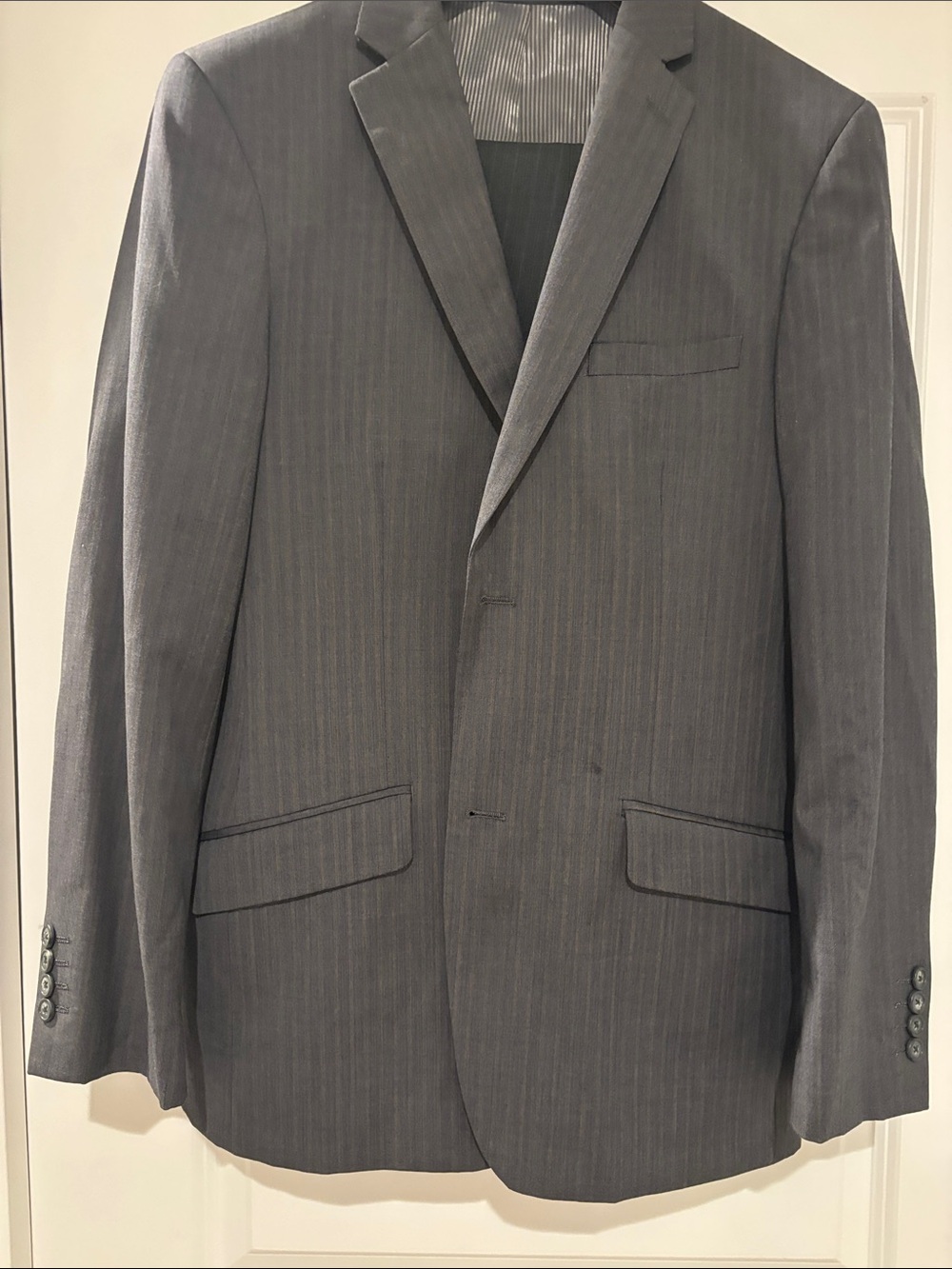 Perry Ellis Gray Pinstripe Suit